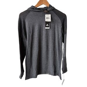 Adidas Running PKNIT Primeknit LS Hoodie Black Grey AZ2878 Womens Large NWT